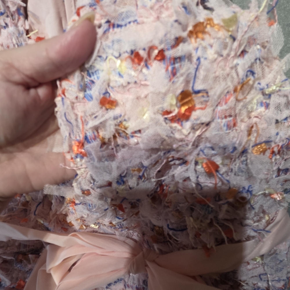 Just Me New In Poly Fringe Colorful Tulle Dress Medium PTP 20 - Picture 6 of 7